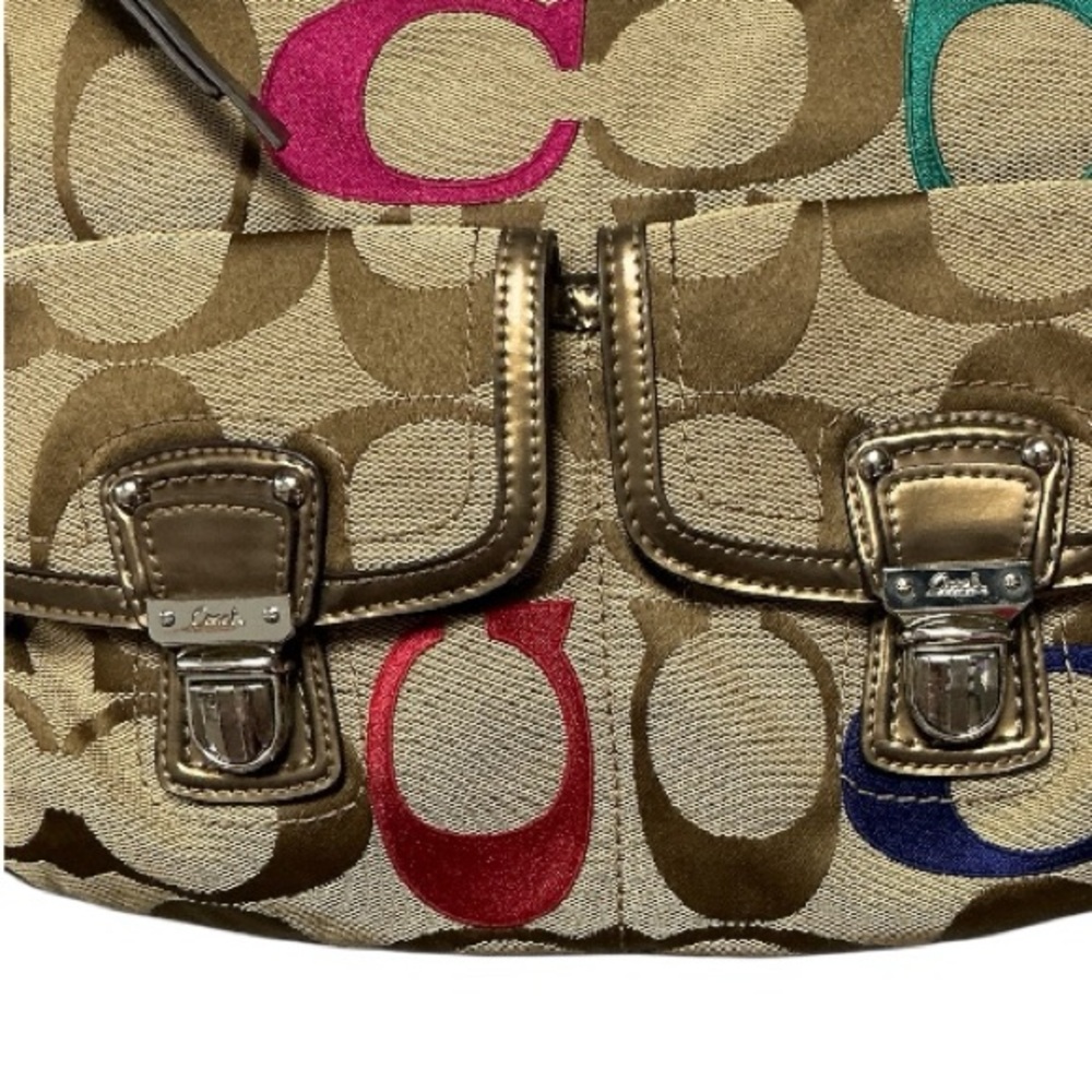 Coach - EC - Poppy Signature Multicolor Jacquard Canvas Shoulder Bag - Picture 4 of 8